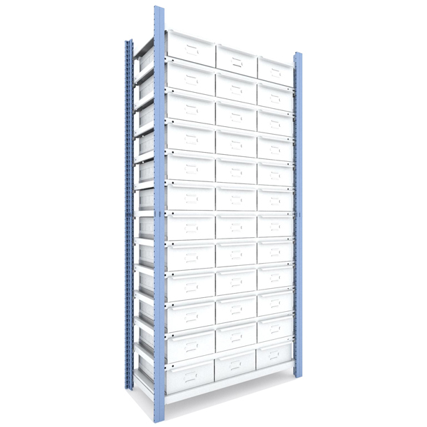 Estantería Metálica 30x90x200 con Cajones 13 Niveles 