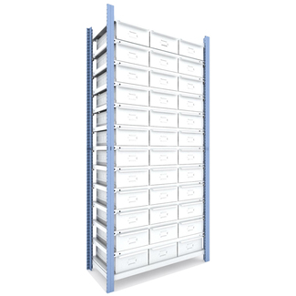 Estantería Metálica 30x90x200 con Cajones 13 Niveles 