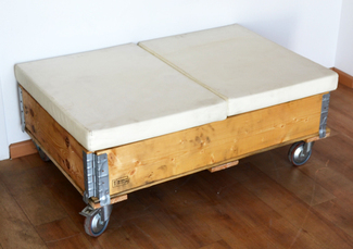 Puff con Cerco 80x120 y Ruedas.