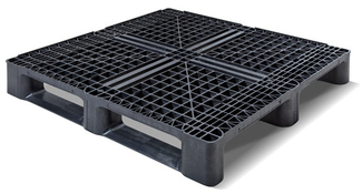 Palet Negro Plastico Superficie Rejada 1140x1140 OI1140M3RR