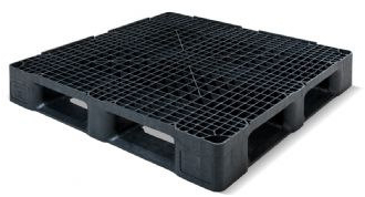 Palet Negro Plastico Superficie Rejada 1140x1140 OI1140HR6R
