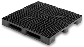 Palet Negro Plastico Superficie Rejada 1140x1140 OI1140HR3R