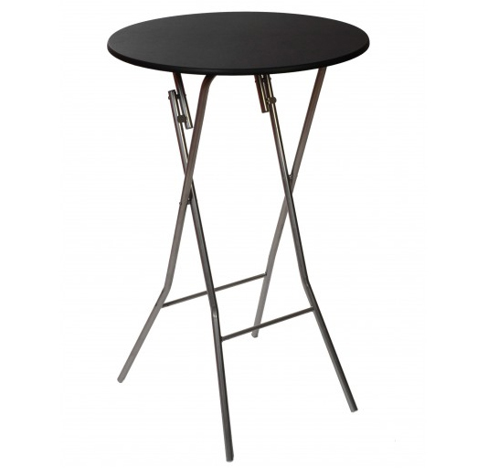 Mesa Alta Redonda Plegable Negra Ref.137455