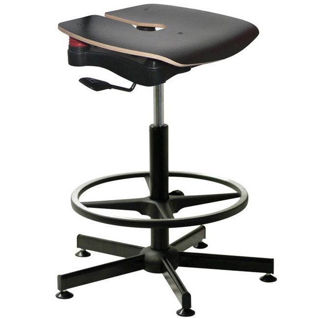 Taburete Negro 5 Patas y Patines 5NK 90NHDP 01 P95