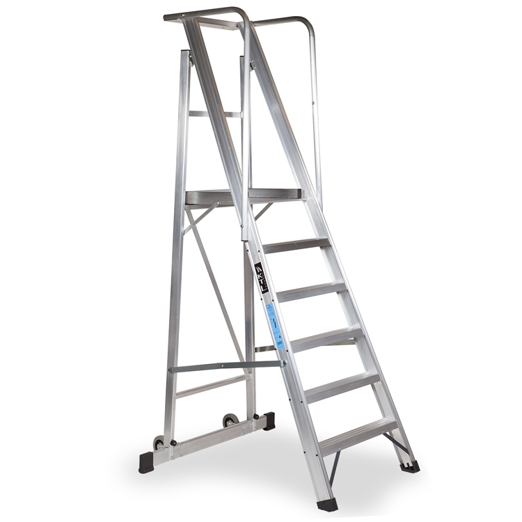 Escalera Aluminio Móvil con Plataforma Plegable 2XL