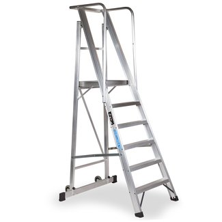 Escalera Aluminio Móvil con Plataforma Plegable 2XL