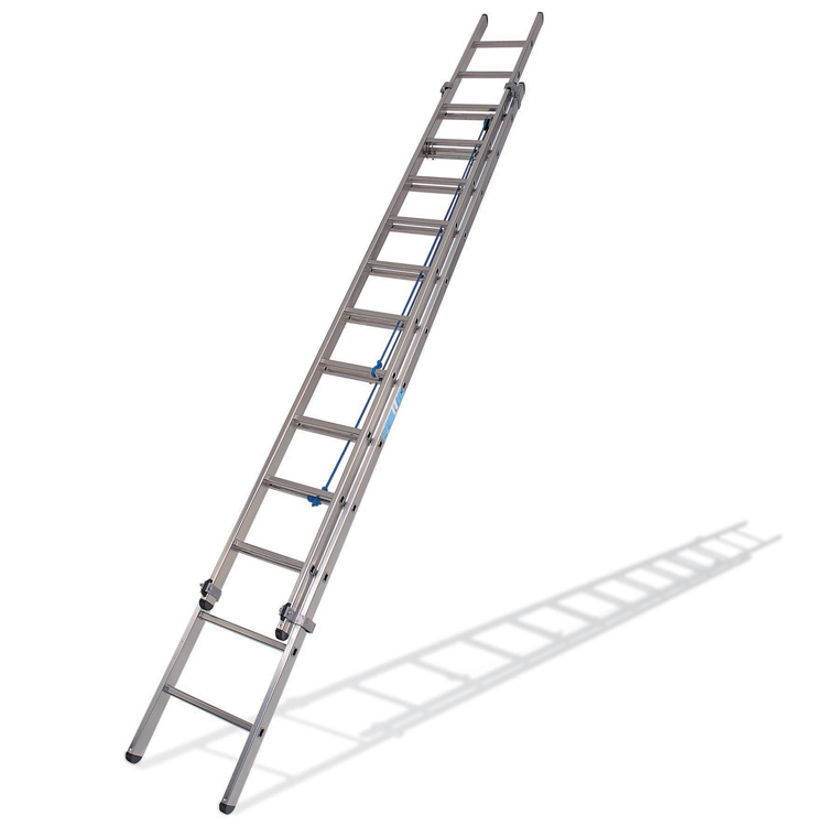 Escalera Doble Extensión Mecanica de Tubos de Aluminio 