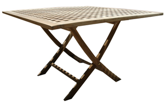 Mesa Jardin Cuadrada Rejillada Madera 120x120x75cm