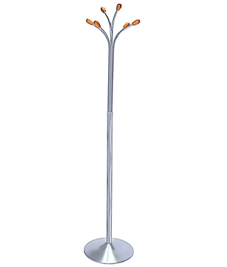 Perchero Metalico Cromado 6 Colgadores Madera Ref.601-M