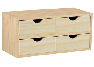 Cajonera Madera Pino Macizo Natural 20 x 40 x 18.5 Ref.Bloc2x2 