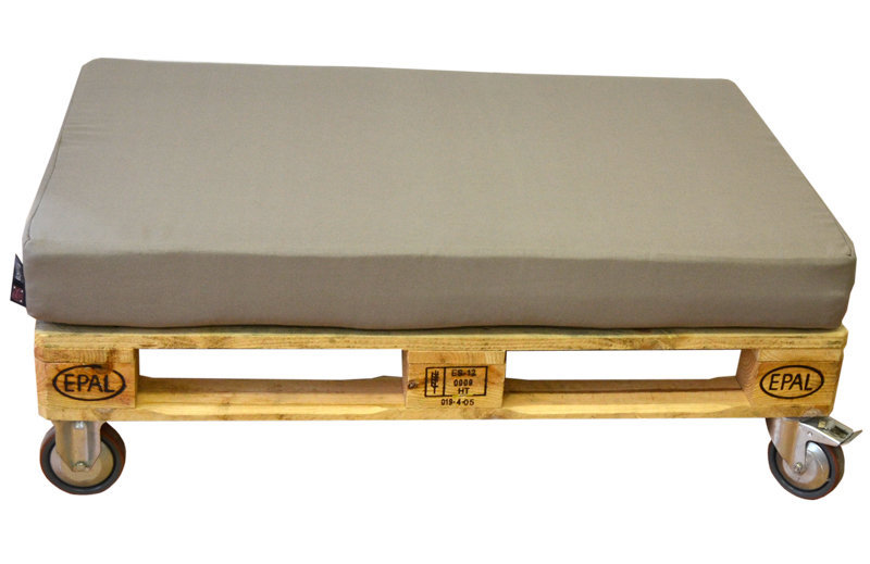 Palet Pouf con Cojín y Ruedas 80x120cm
