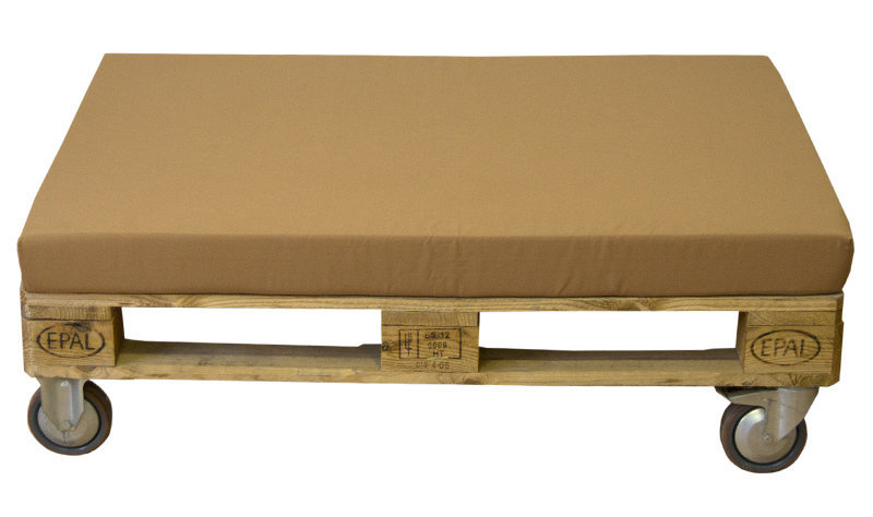 Palet Pouf con Cojín y Ruedas 80x120cm