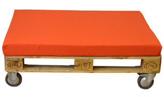 Palet Pouf con Cojín y Ruedas 80x120cm