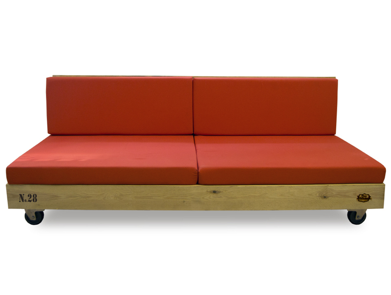 Sofa Nature Palet con Ruedas 80 x 200 x 36 cm
