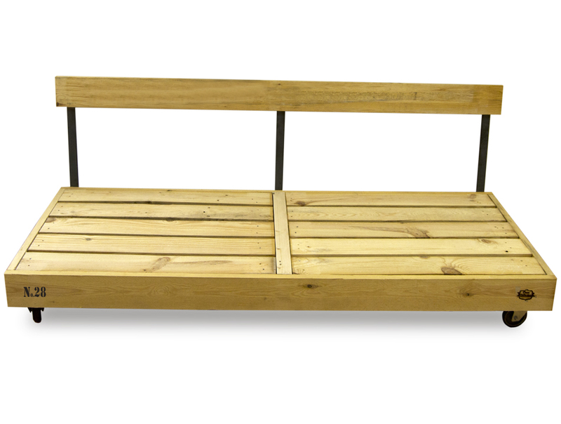 Sofa Nature Palet con Ruedas 80 x 200 x 36 cm