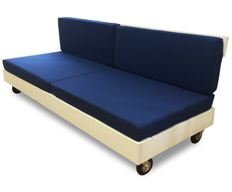 Sofa Palet Pintado de Blanco con Ruedas Nature 80 x 200 x 36 cm