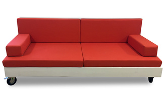Sofa Palet Pintado de Blanco con Ruedas Nature 80 x 200 x 36 cm