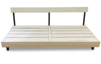 Sofa Palet Pintado de Blanco con Ruedas Nature 80 x 200 x 36 cm