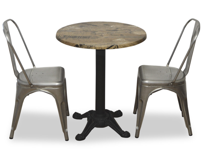 Mesa Bar Vintage Industrial Docks Redonda 60-70 x 75 cm