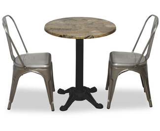 Mesa Bar Vintage Industrial Docks Redonda 60-70 x 75 cm