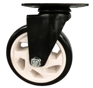 Rueda Giratoria de PVC Negro de Doble Rodamiento 
