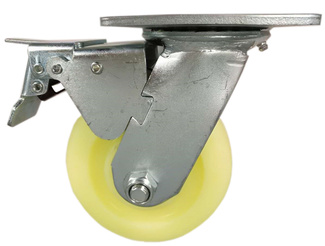Rueda 125 mm Giratoria con Freno de Nylon 