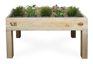 Mesa Expositor con Palet Nature en Pino