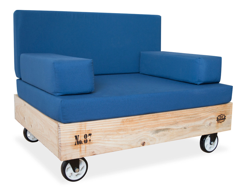 Sofá Palet de Madera Reciclada con Ruedas Giratorias