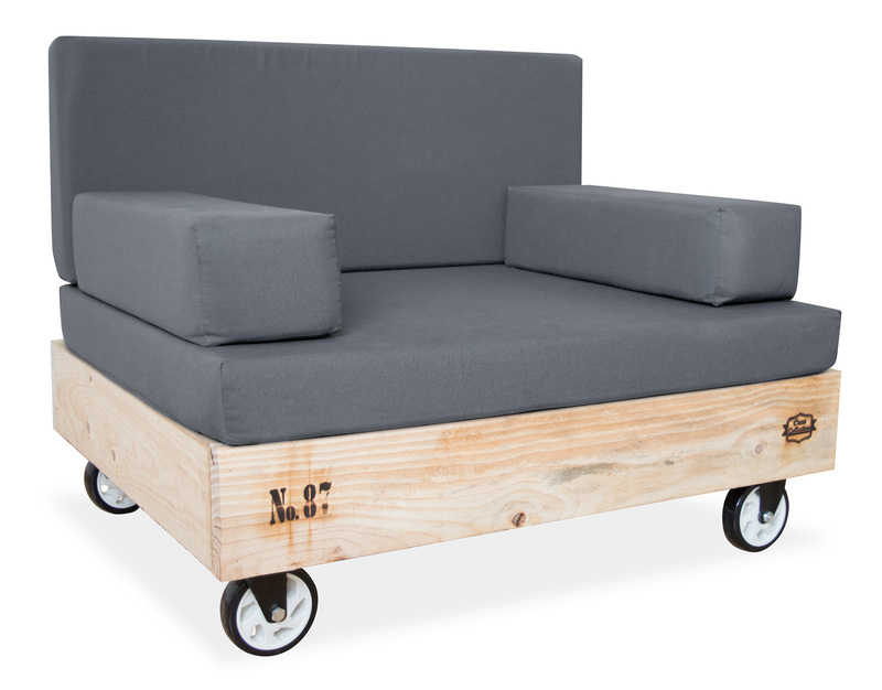 Sofá Palet de Madera Reciclada con Ruedas Giratorias