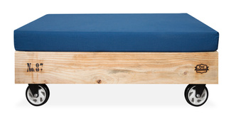 Pouf Palet en Madera de Pino con Ruedas Giratorias