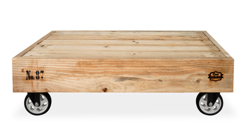 Mesa Palet de Centro Nature Madera Reciclada con Ruedas