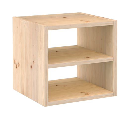 Estanteria Madera Pino Macizo 1 Cubo con Balda Ref.DMC120.99