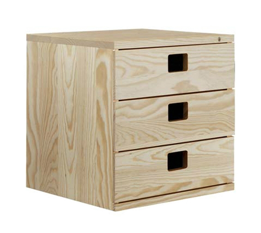 Módulo Cubo en Madera de Pino 3 Cajones Ref.DMCAJO.99