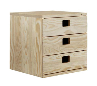 Módulo Cubo en Madera de Pino 3 Cajones Ref.DMCAJO.99