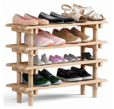 Zapatero Apilable en Madera de Pino Macizo Ref.EVCH60.99