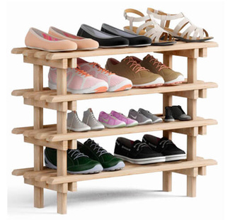 Zapatero Apilable en Madera de Pino Macizo Ref.EVCH60.99