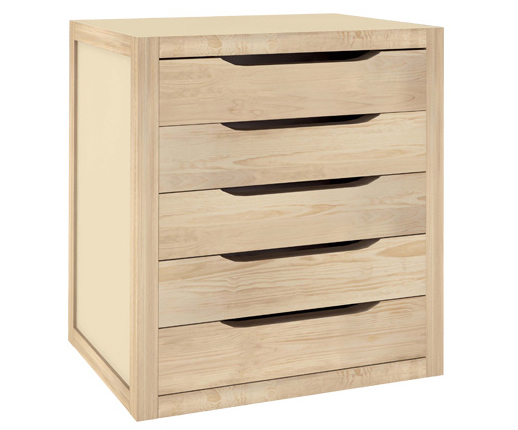 Cajonera Natura en Madera de Pino 5 Cajones Ref.BLNA50.99