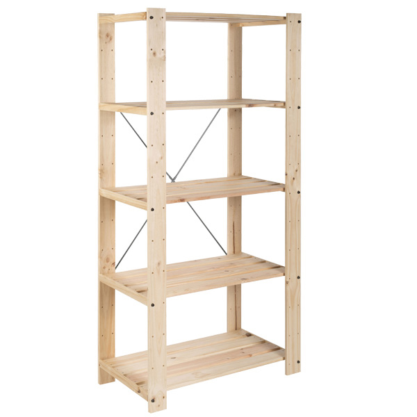 Estantería Alistonada en Pino 5 Baldas Regulables Ref.EVM457.99