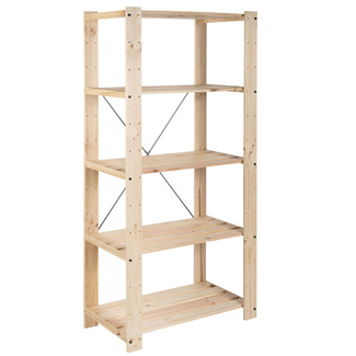 Estantería Alistonada en Pino 5 Baldas Regulables Ref.EVM457.99
