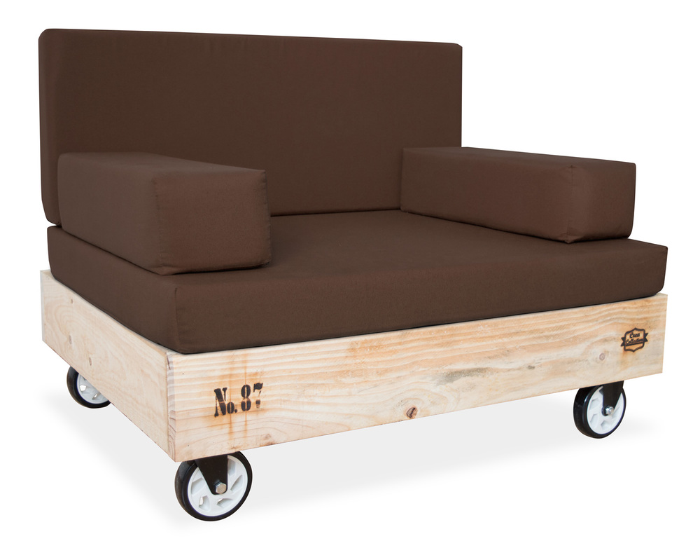 Sofá Palet de Madera Reciclada con Ruedas Giratorias