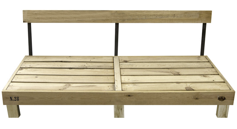 Sofa Palet Nature en Madera 80 x 200 x 38 cm