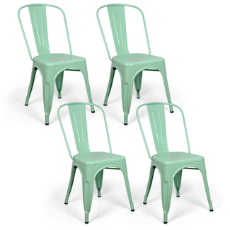 Pack 4 Sillas Tudix  Diseño Industrial Color Verde Menta