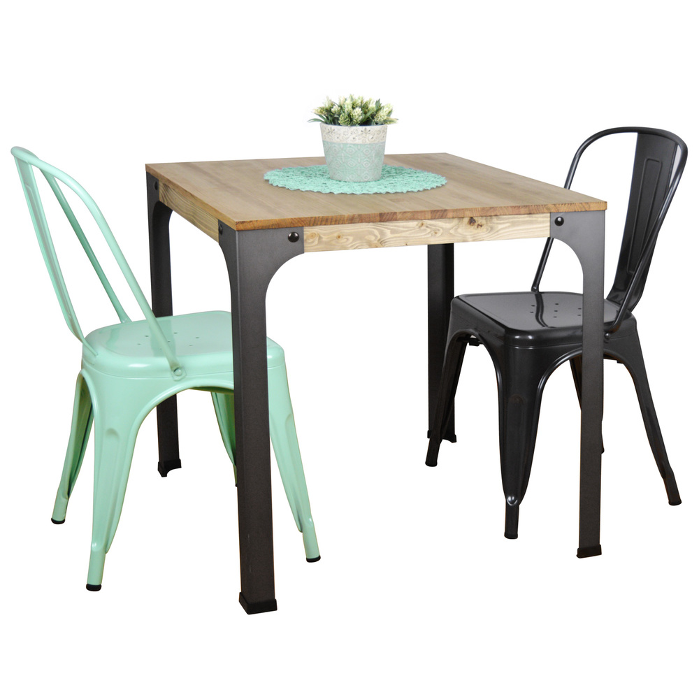 Conjunto de Mesa Bar Bristol y 4 Sillas Tudix Verde Menta