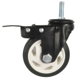 Rueda 100 mm de PVC Giratoria con Freno 