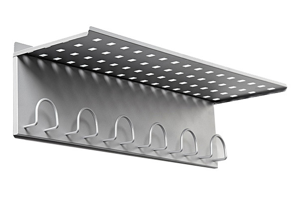 Perchero de Pared de Metal Pintado Gris Ref.6120