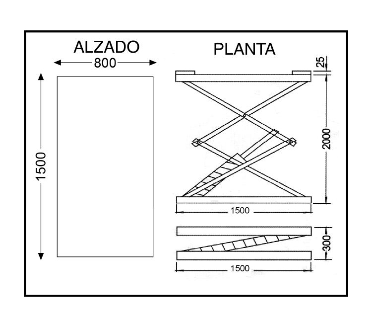 Mesa Simple Eléctro Hidráulica 3000 Kg Ref.580475
