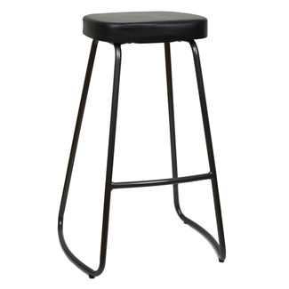 Taburete Bar Industrial Apilable Negro
