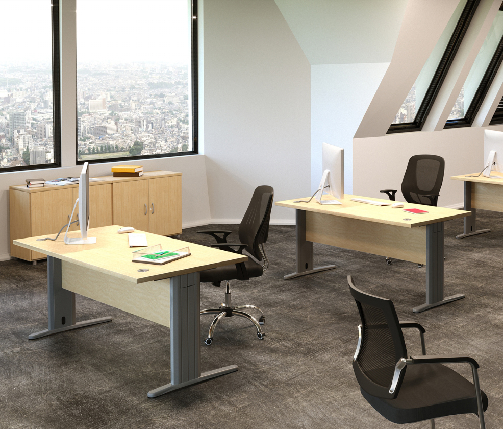 Mesa Oficina Melamina Serie Euro 3000