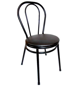 Silla Bistrot Negra Acolchada Ref.178084