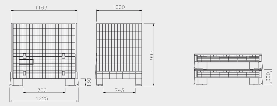 Jaula Gran Standard Plegable Doble Pata Ref.CGSPPD